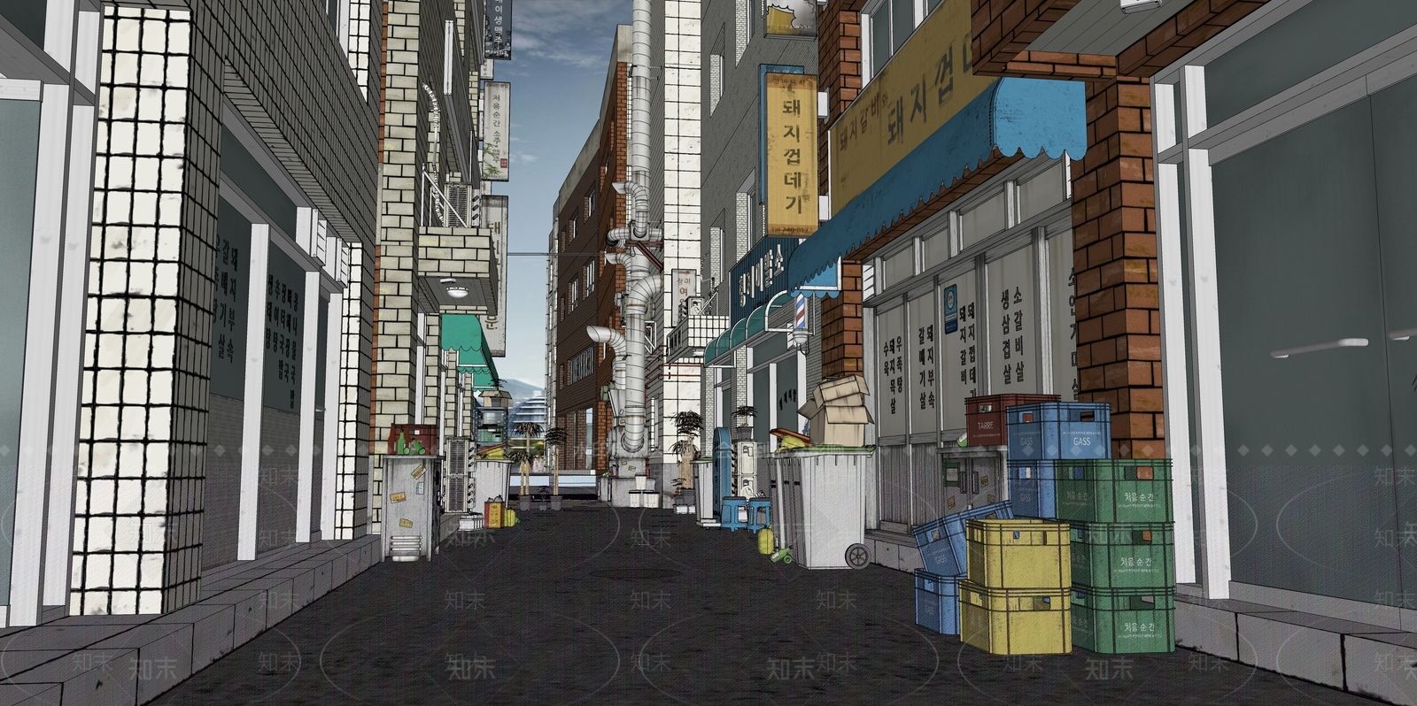 现代新中式商业景观SU模型下载【ID:1194208723】