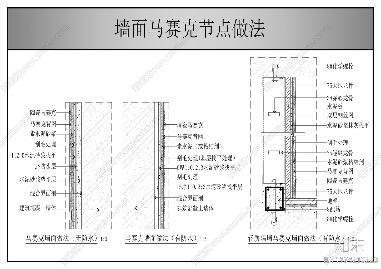 墙面节点施工图下载【ID:1194210223】