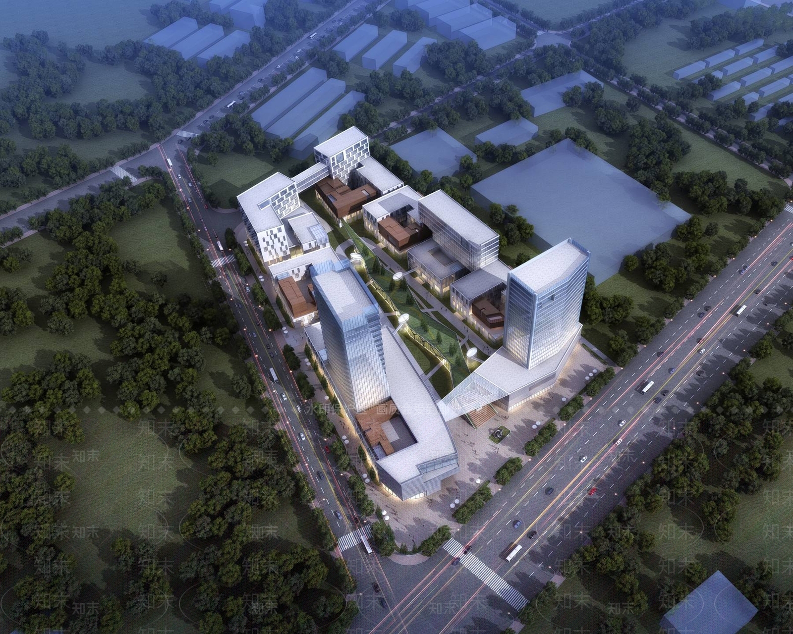 现代办公楼3D模型下载【ID:1194210397】