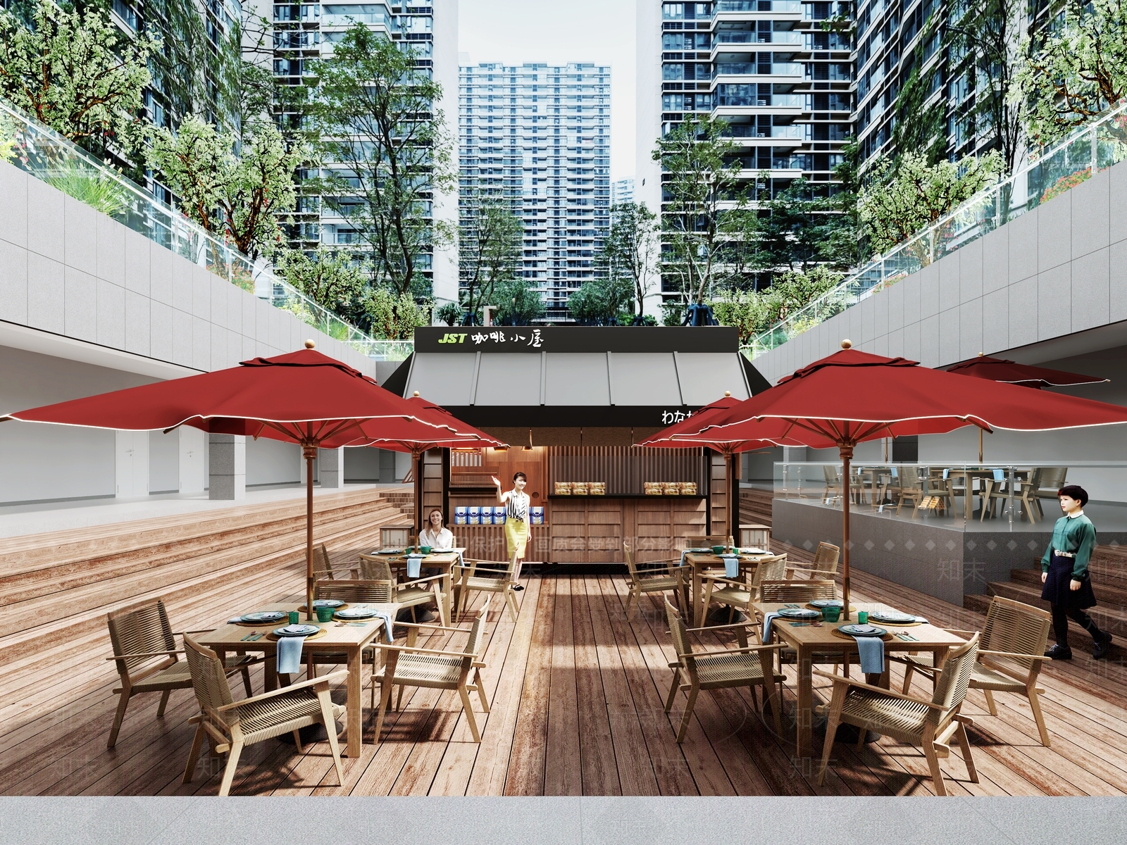 现代商业街3D模型下载【ID:1194215841】