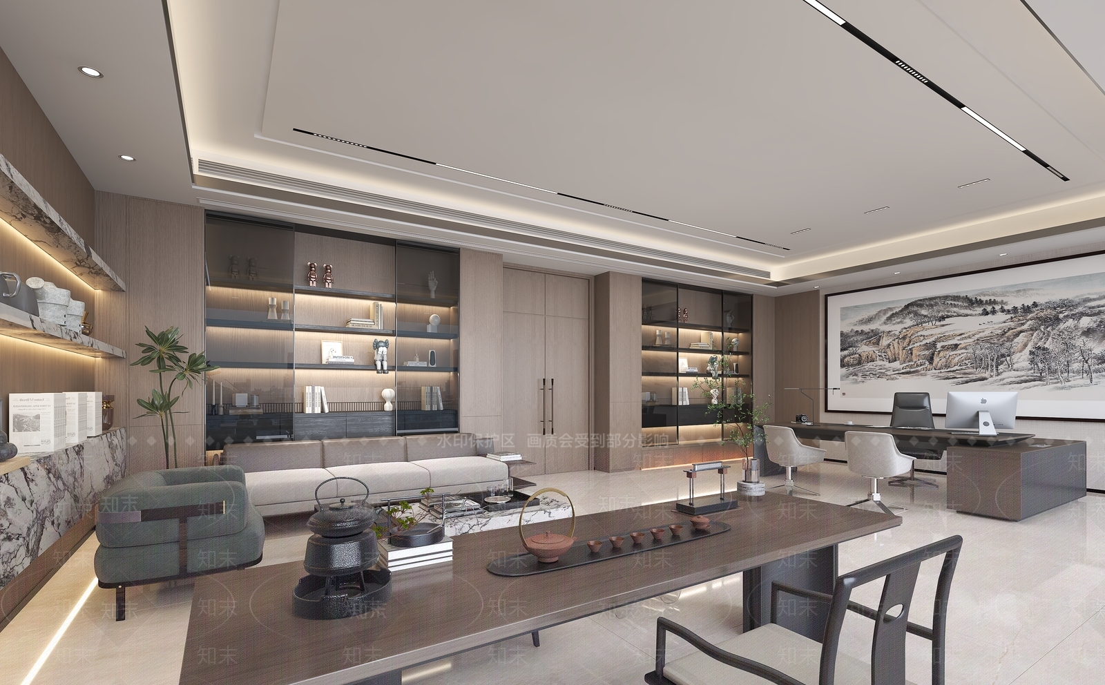 现代经理办公室3D模型下载【ID:1194218809】