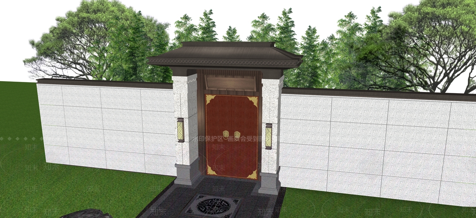 现代庭院门SU模型下载【ID:1194218761】