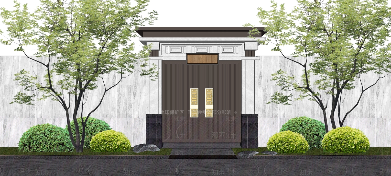 现代庭院门SU模型下载【ID:1194219241】