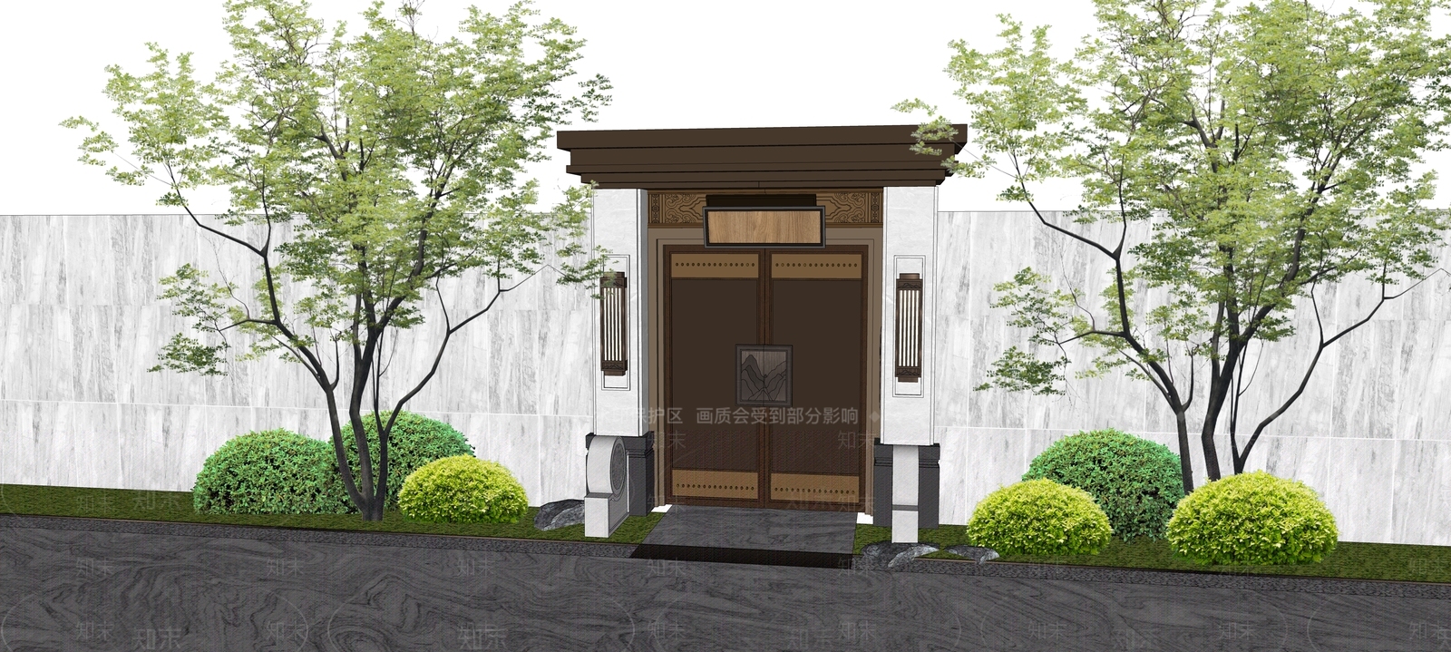现代庭院门SU模型下载【ID:1194219346】