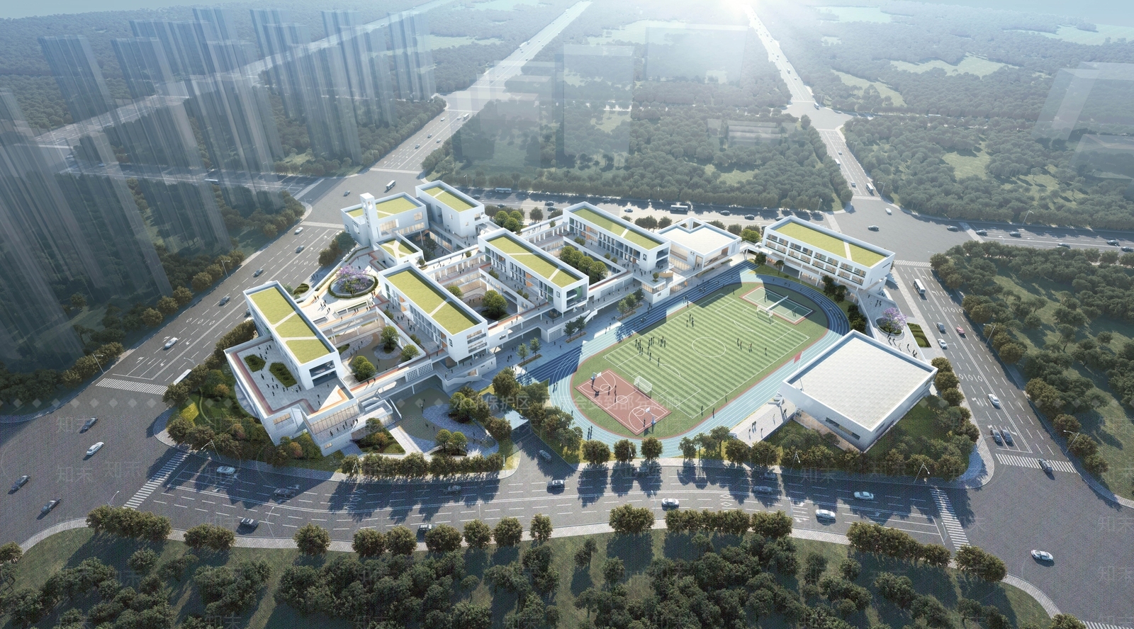 现代学校建筑SU模型下载【ID:1194219863】