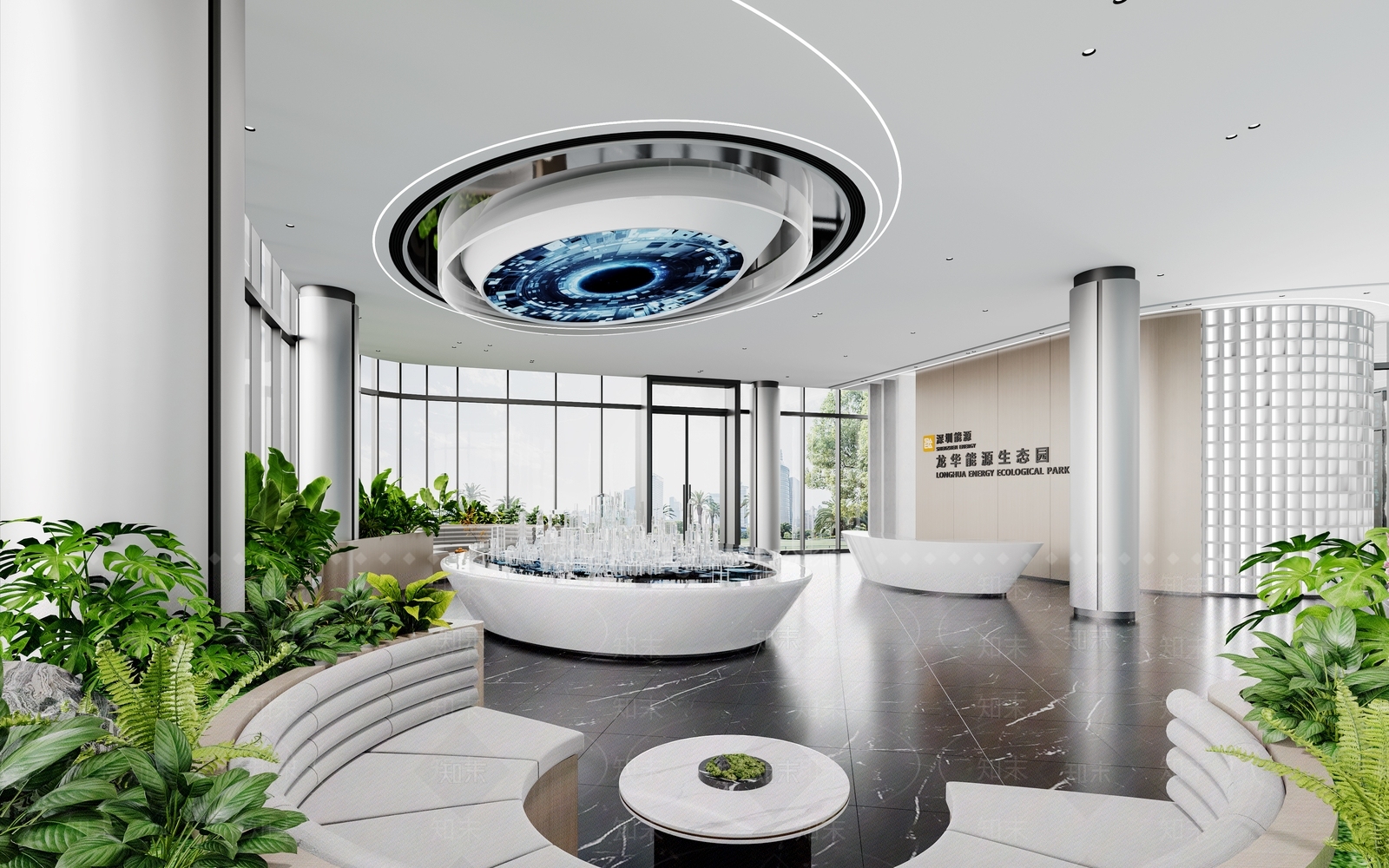 现代办公大厅3D模型下载【ID:1194220915】