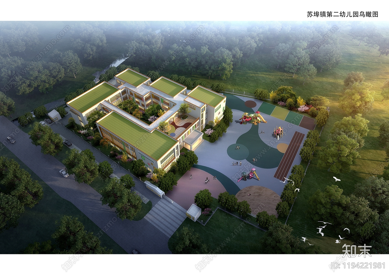 现代新中式幼儿园建筑施工图下载【ID:1194221981】