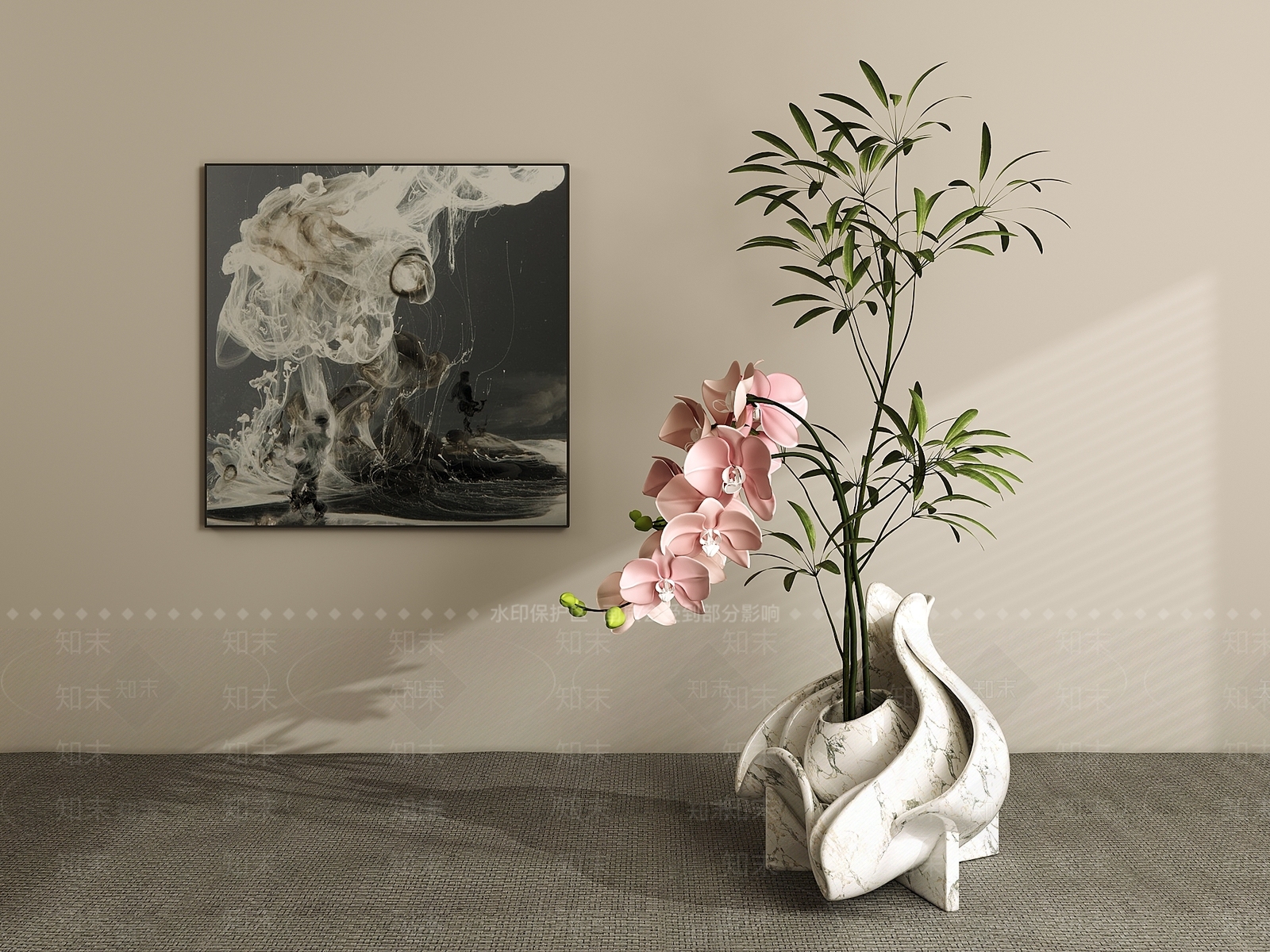 现代法式花艺3D模型下载【ID:1194222100】