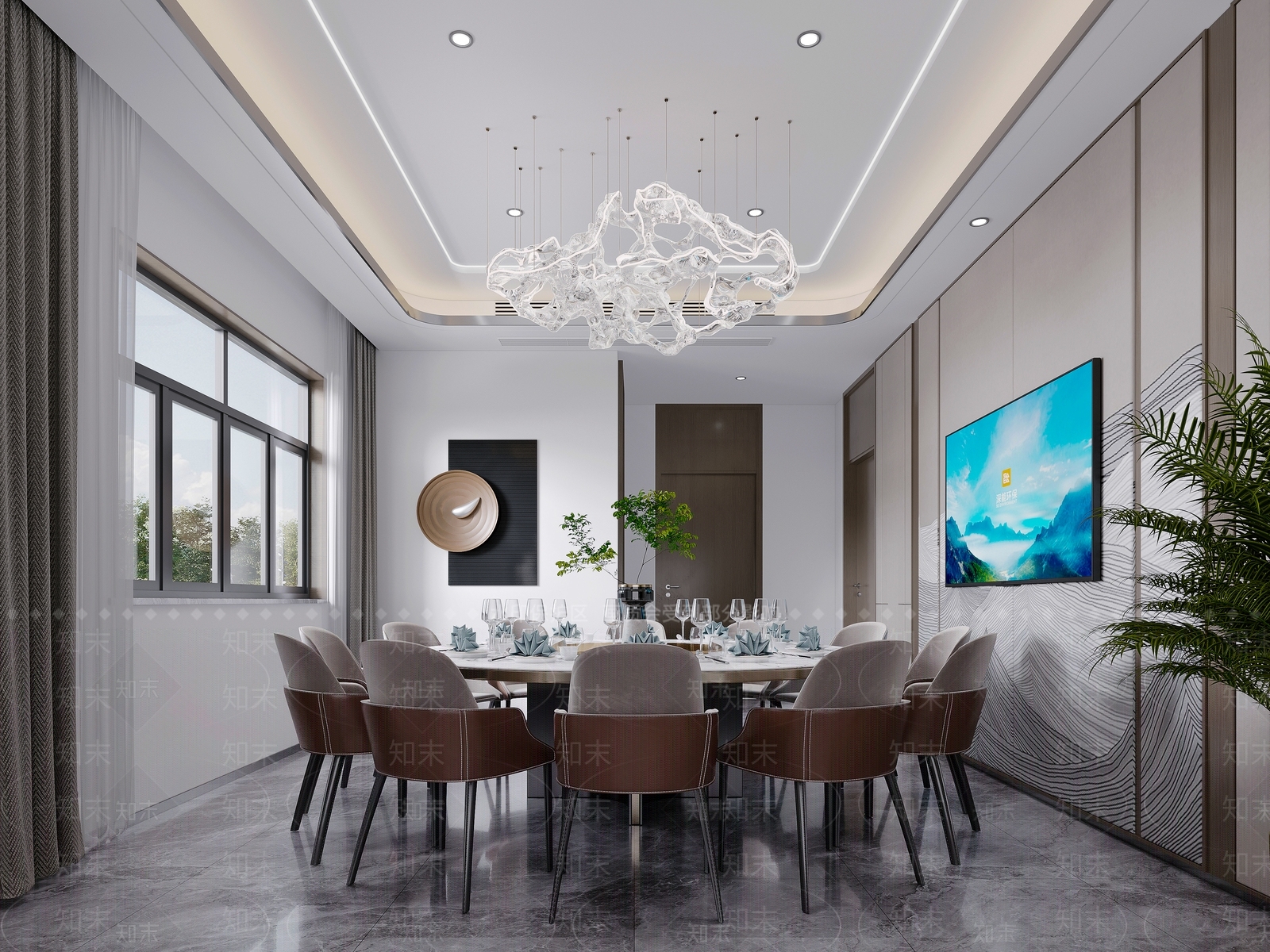 新中式现代包厢3D模型下载【ID:1194222926】