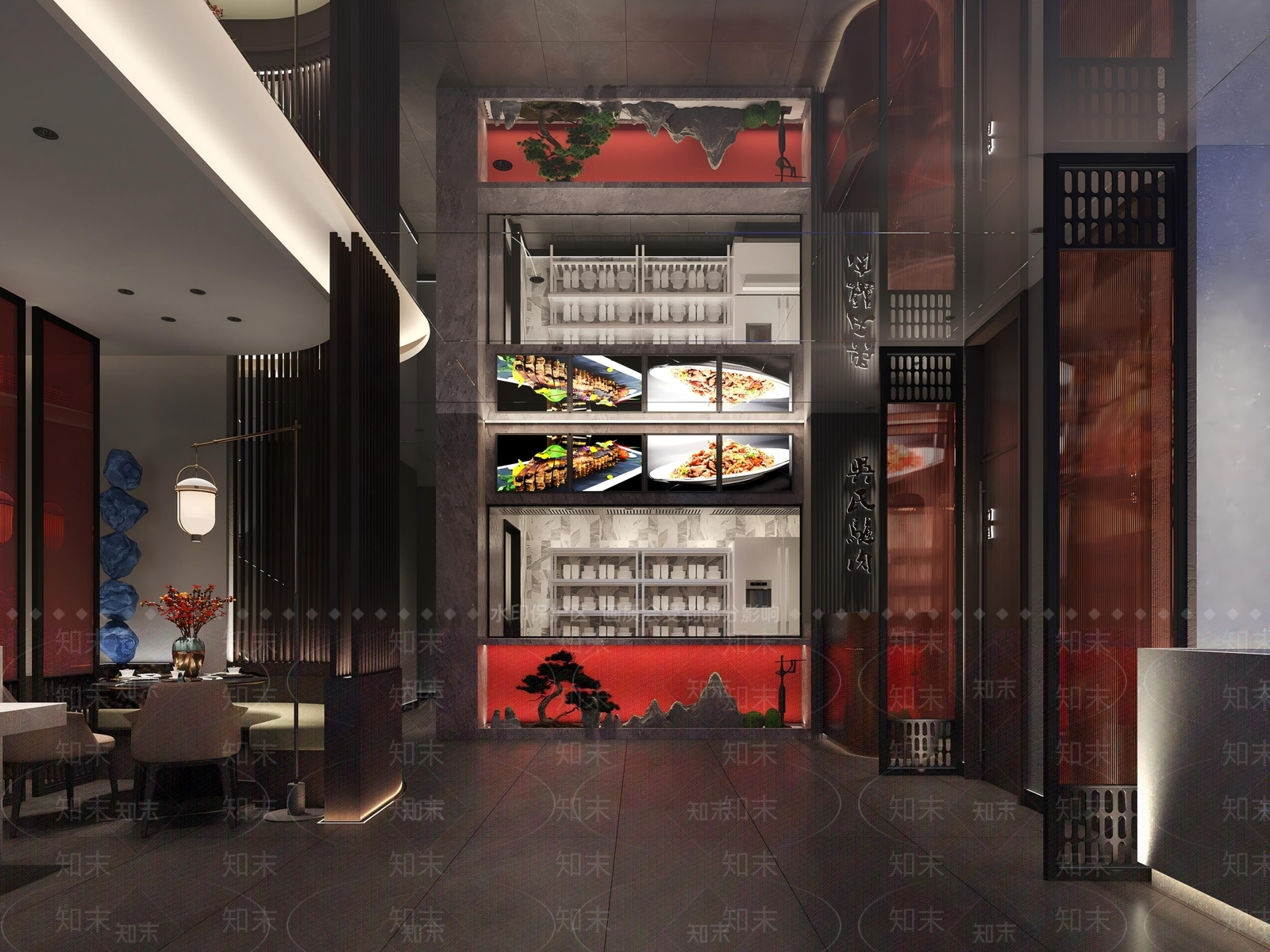 现代新中式中餐厅3D模型下载【ID:1194227950】