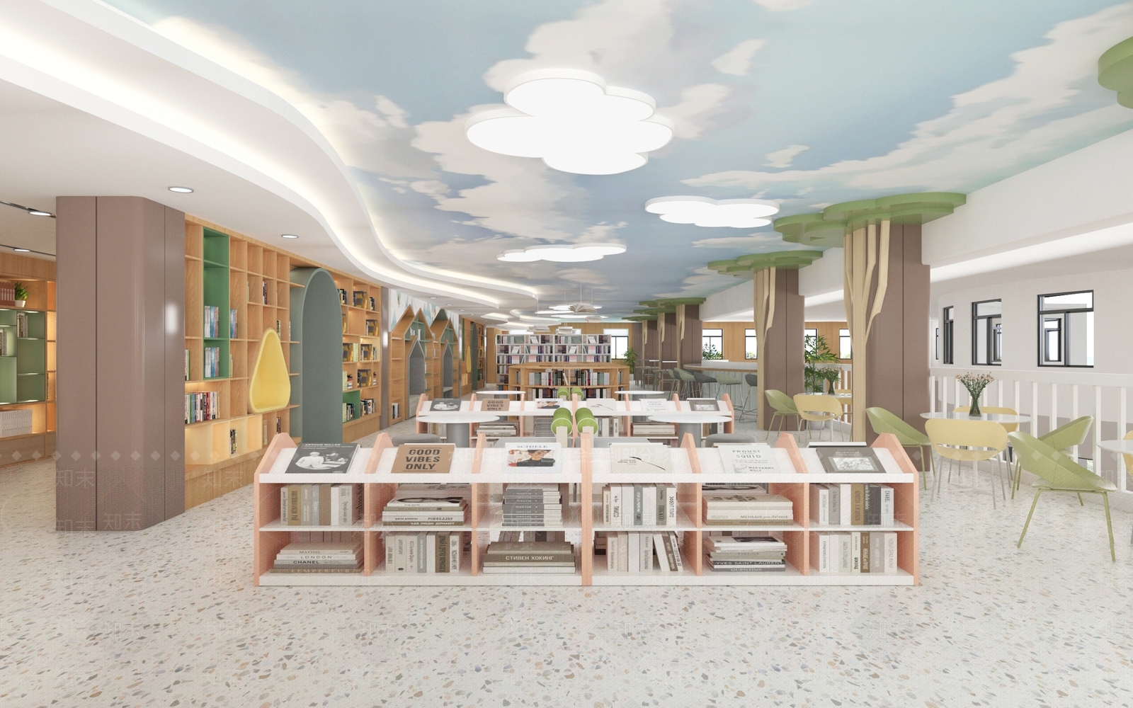 现代图书馆3D模型下载【ID:1194224235】