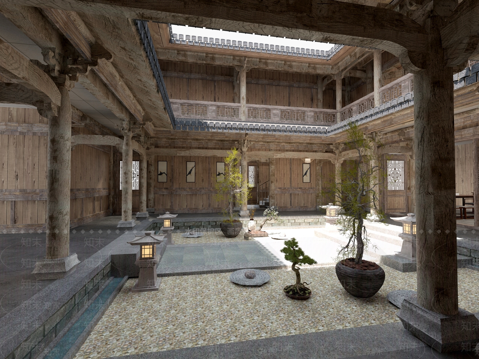 中古中式古建3D模型下载【ID:1194225113】