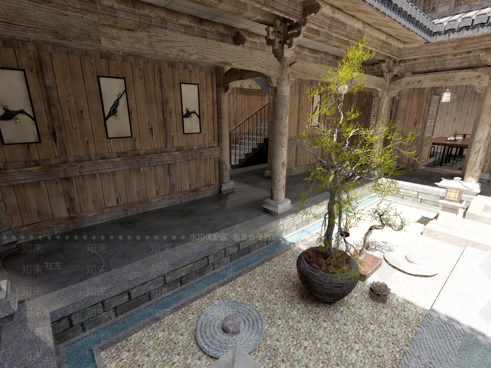 中古中式古建3D模型下载【ID:1194225113】