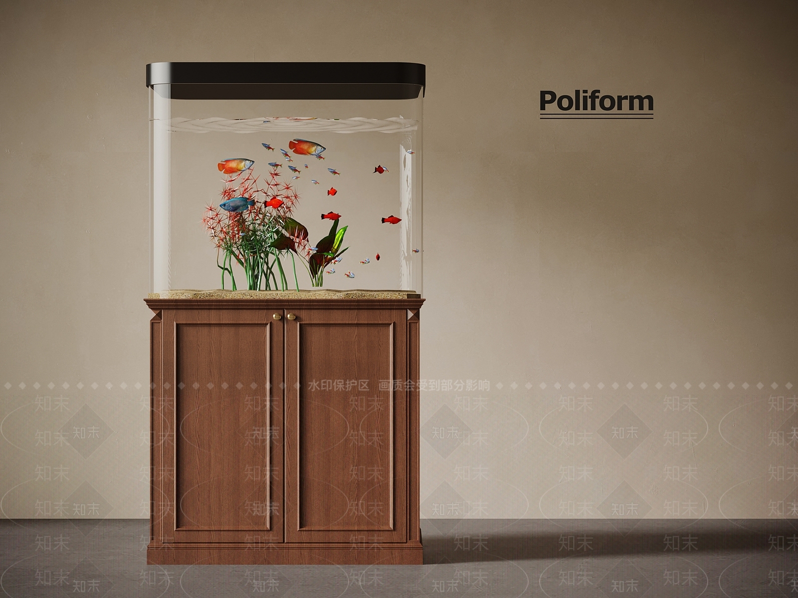 法式中古鱼缸3D模型下载【ID:1194227982】