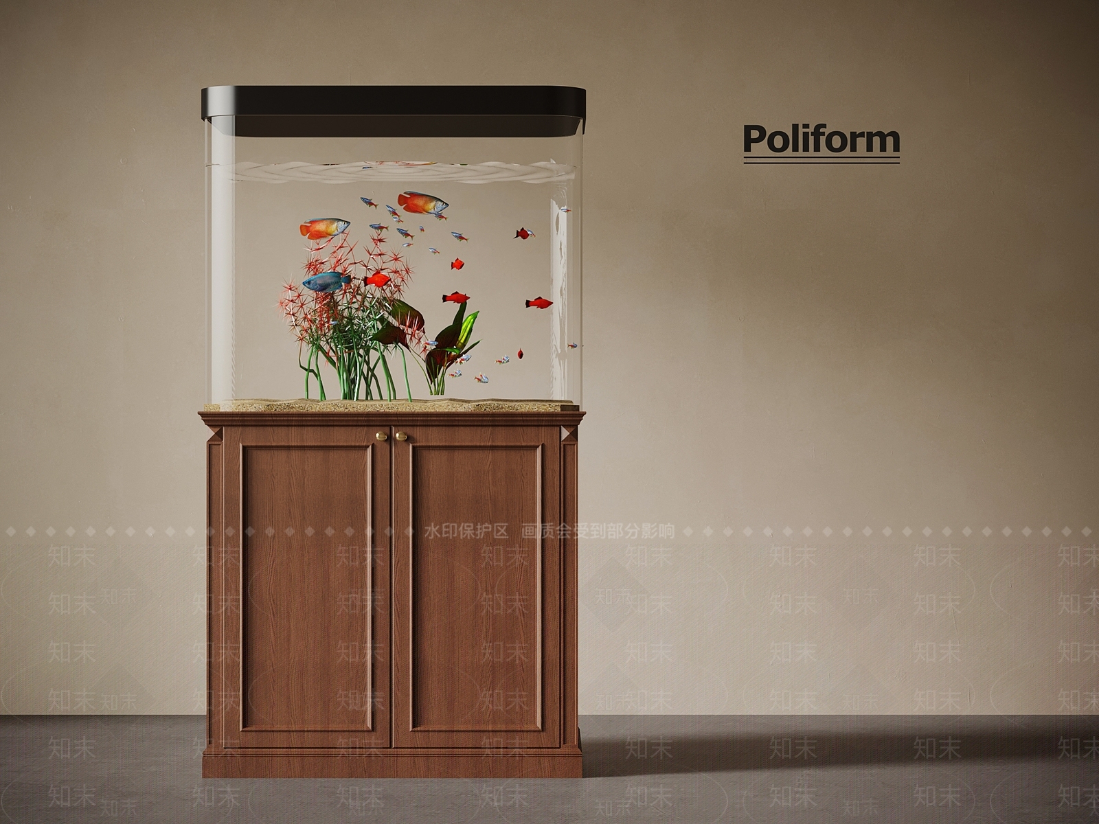 法式中古鱼缸SU模型下载【ID:1194228083】