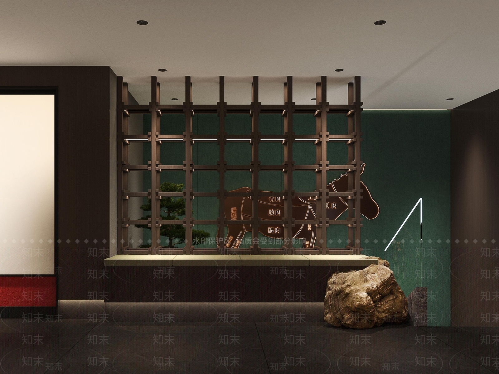 现代新中式中餐厅3D模型下载【ID:1194228486】