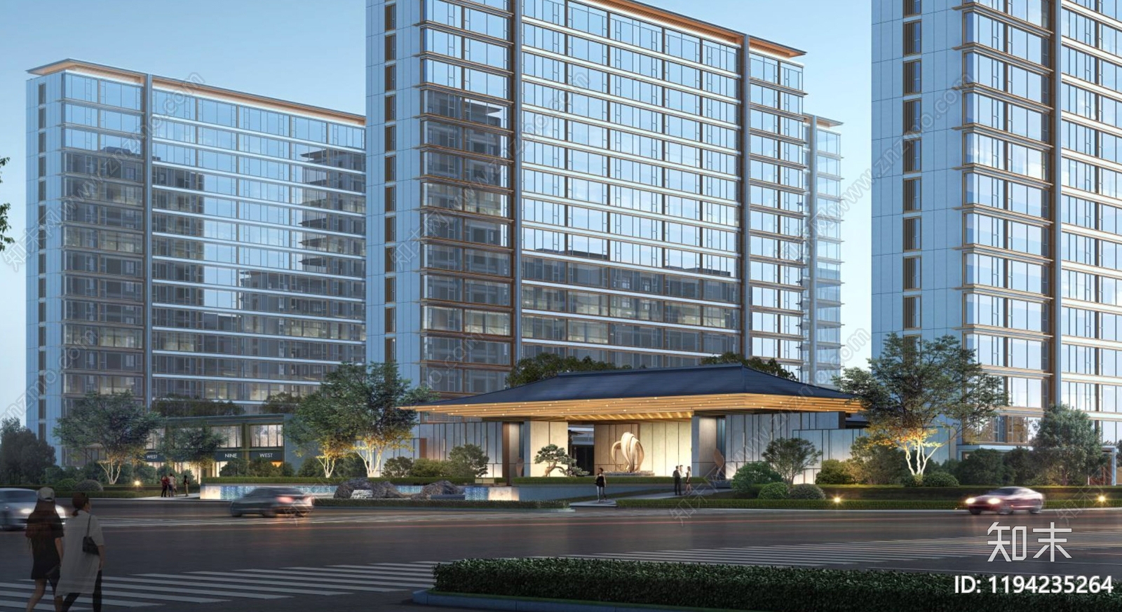 现代新中式售楼处建筑下载【ID:1194235264】