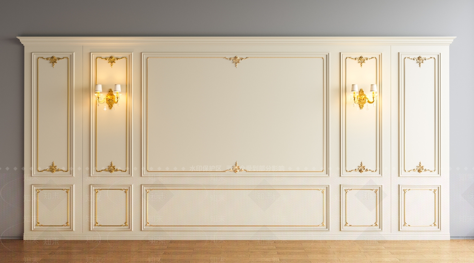 欧式护墙板SU模型下载【ID:1194235047】