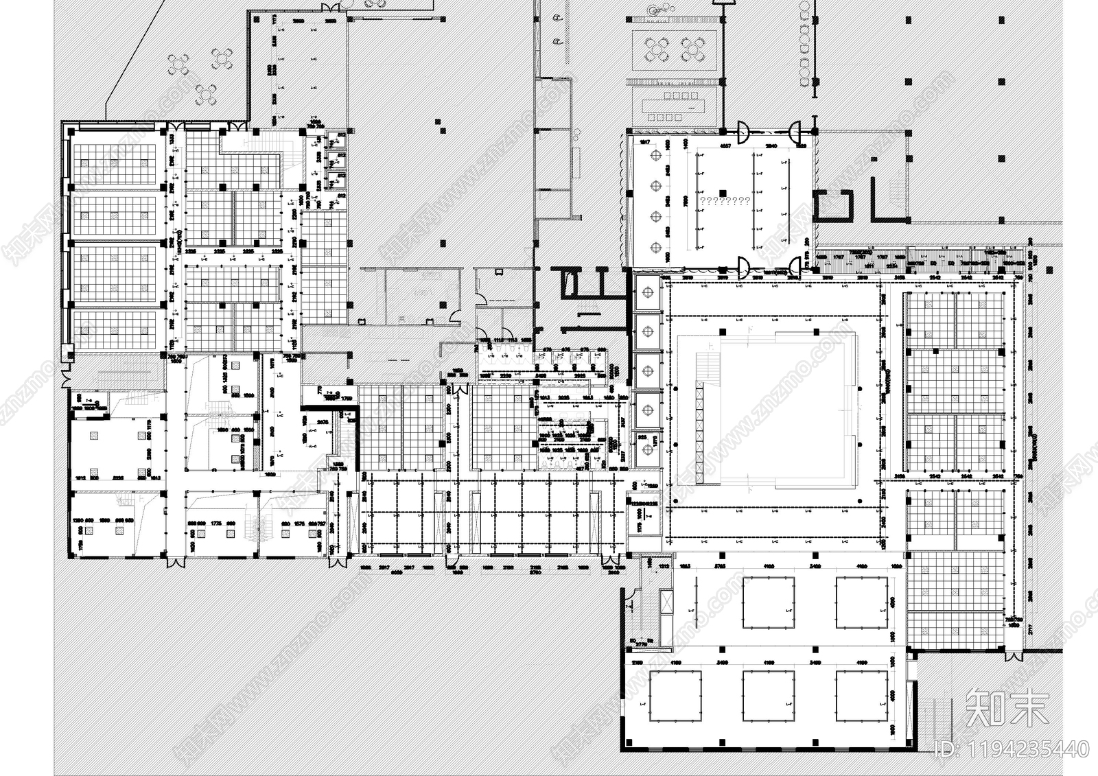 现代整体办公空间cad施工图下载【ID:1194235440】