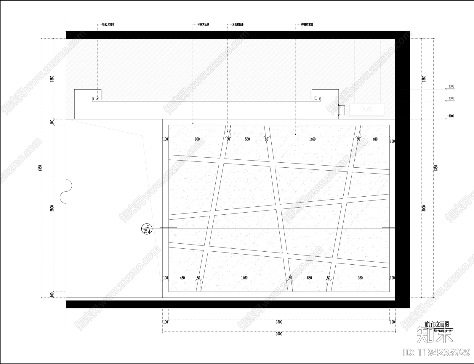 现代独立办公室cad施工图下载【ID:1194235929】