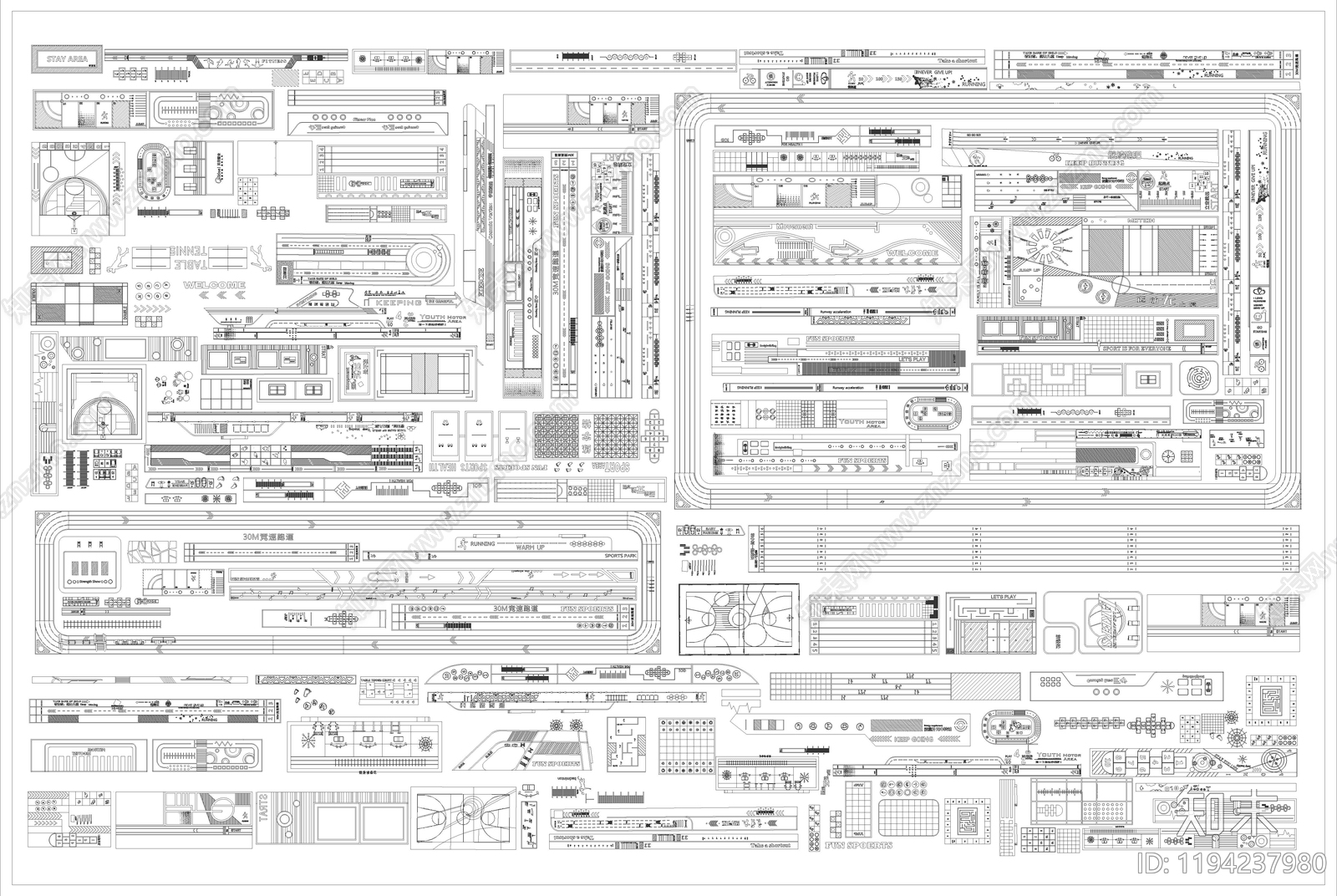 现代儿童器材施工图下载【ID:1194237980】