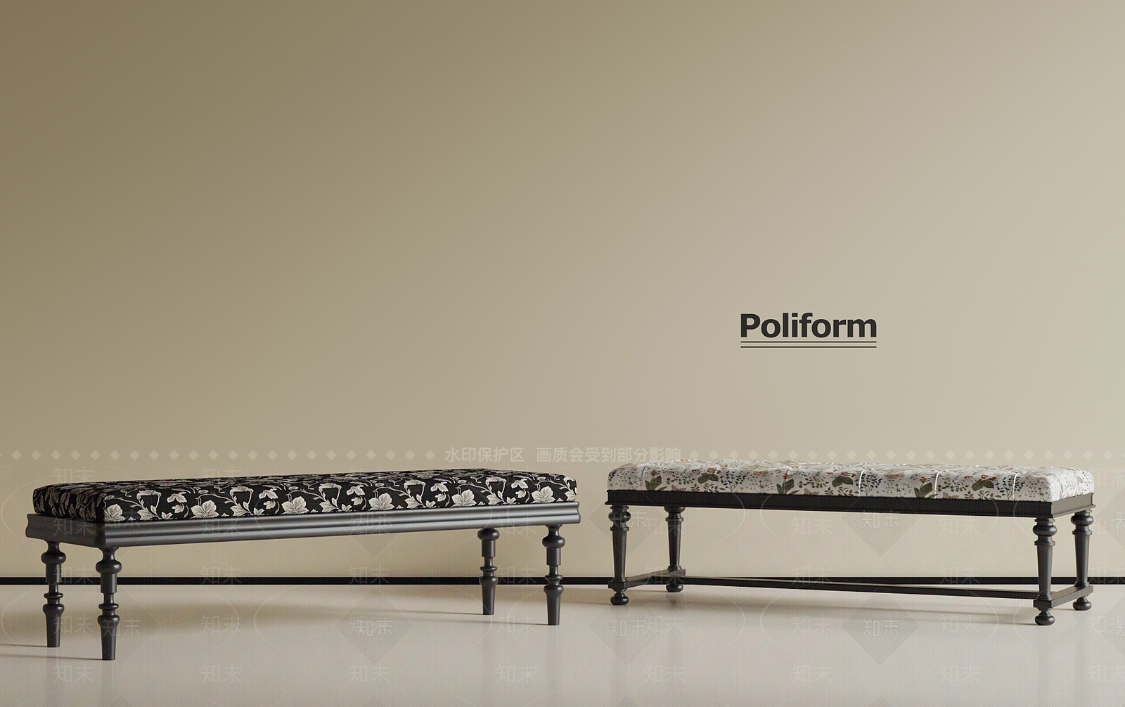 法式复古沙发凳SU模型下载【ID:1194238833】