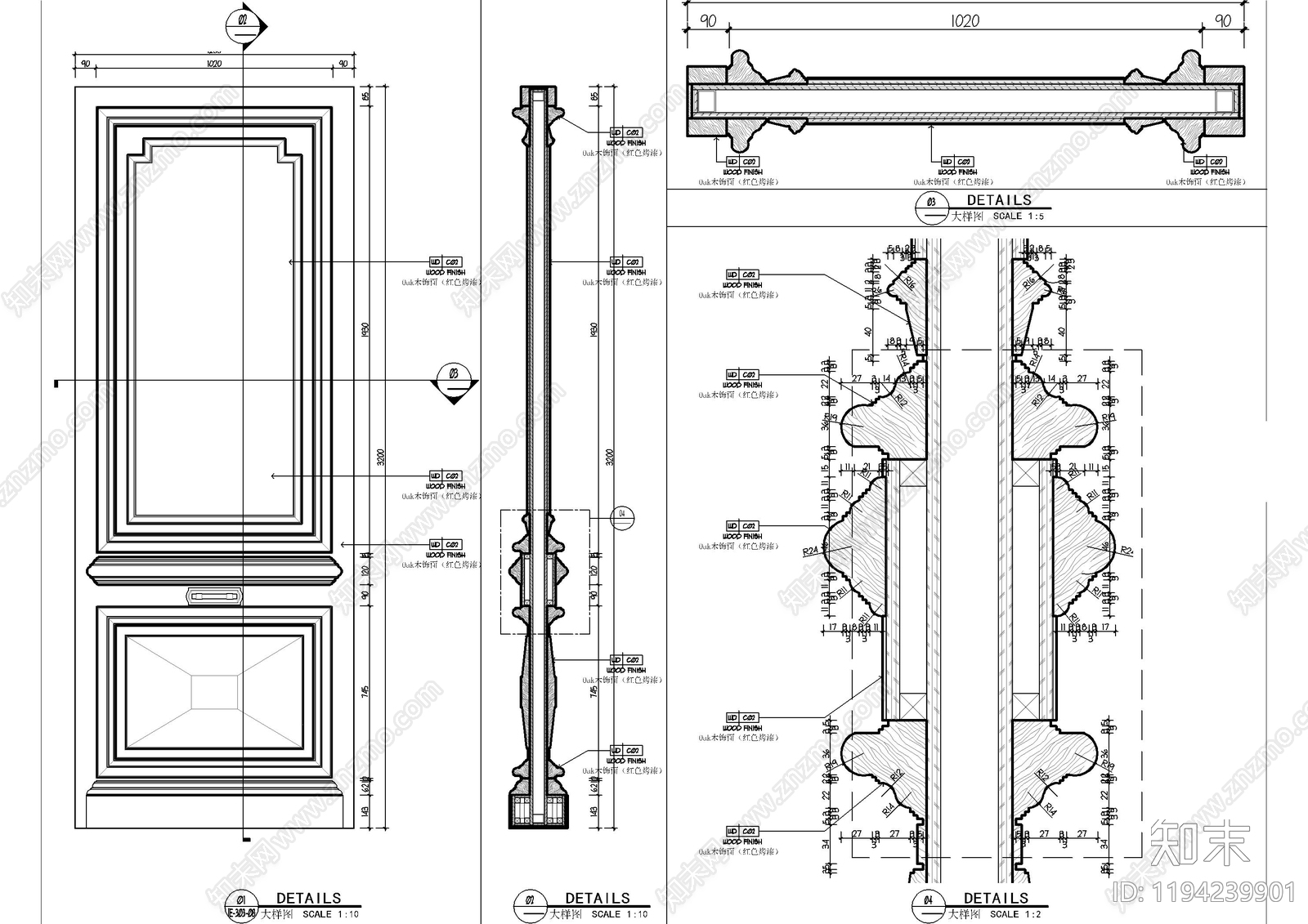 背景墙节点施工图下载【ID:1194239901】