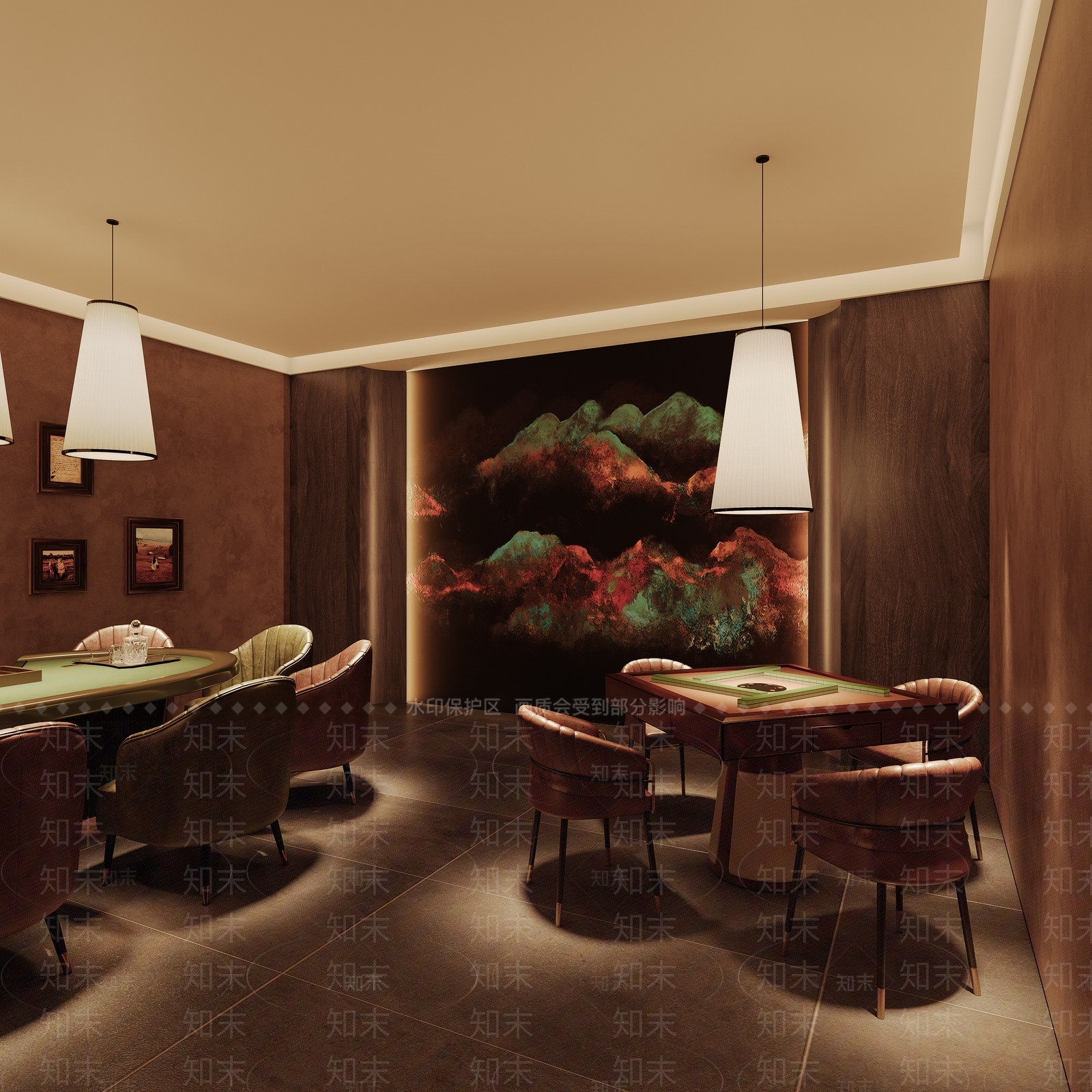 现代意式棋牌室3D模型下载【ID:1194241275】