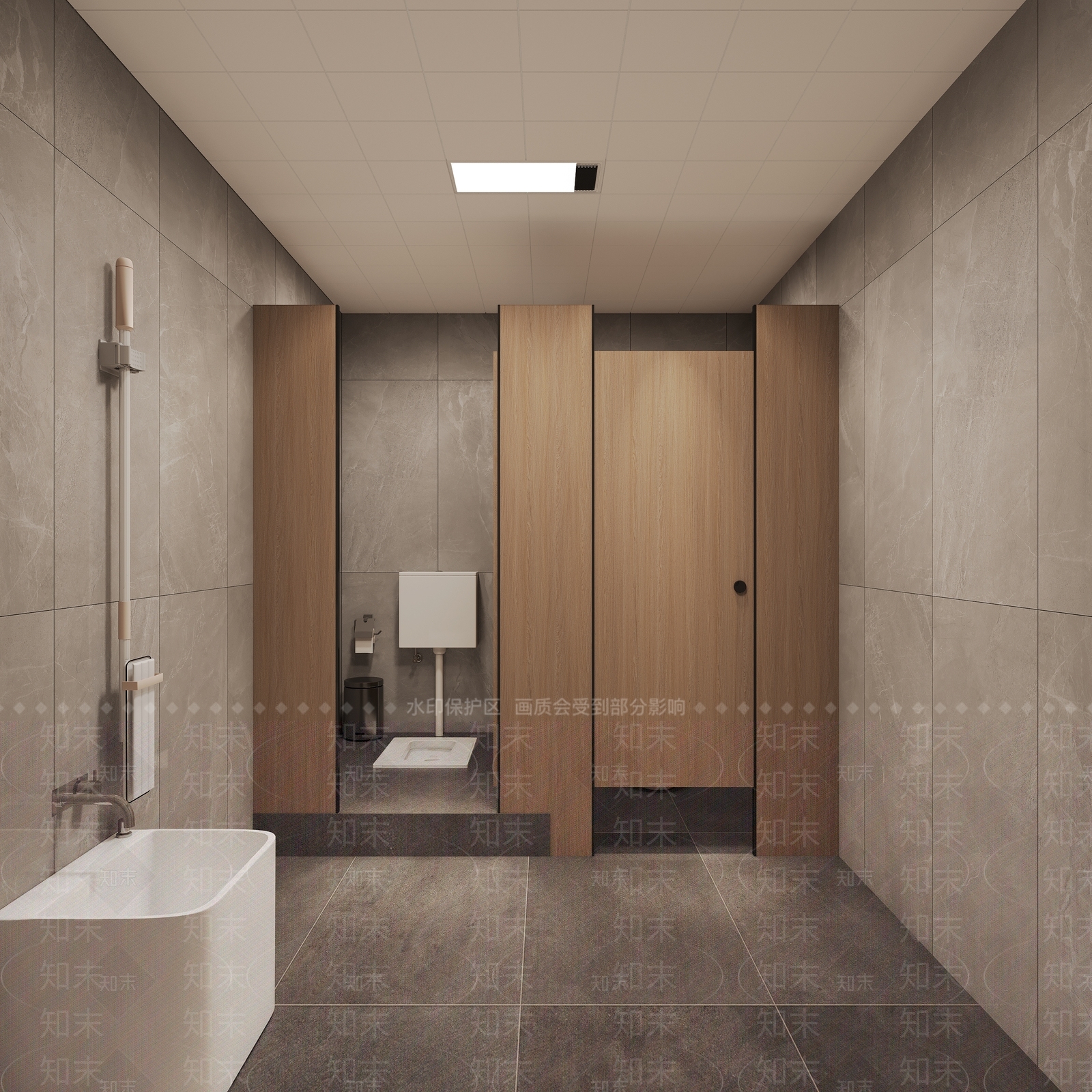 现代极简公共卫生间3D模型下载【ID:1194241594】