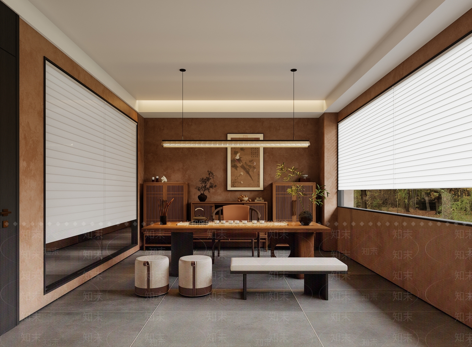 现代新中式茶叶店3D模型下载【ID:1194241981】