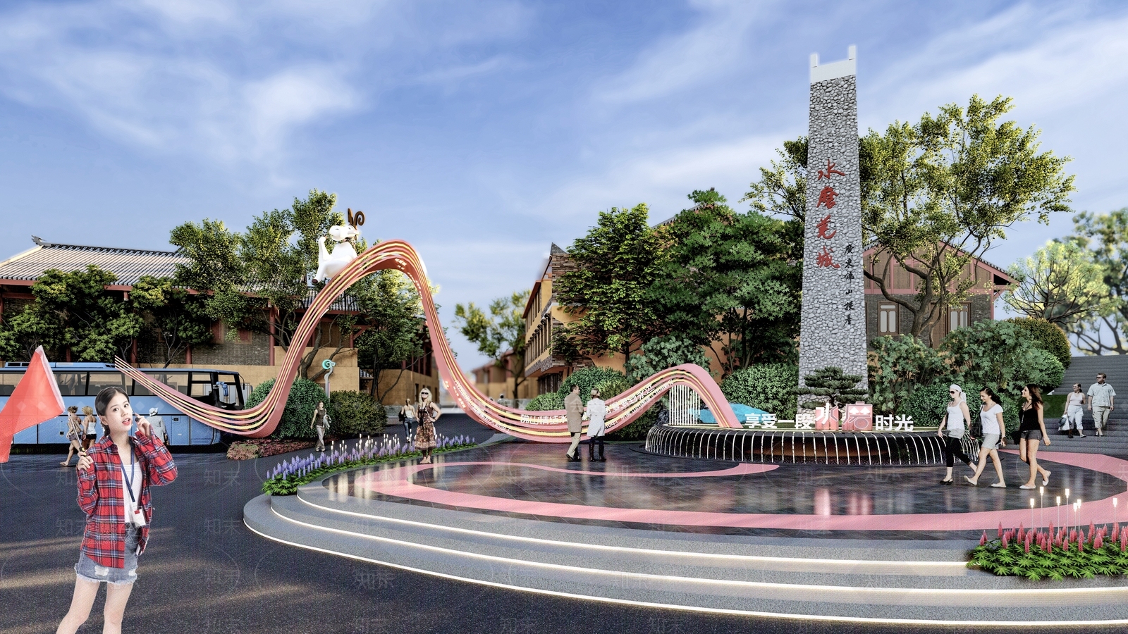 现代入口大门SU模型下载【ID:1194242800】