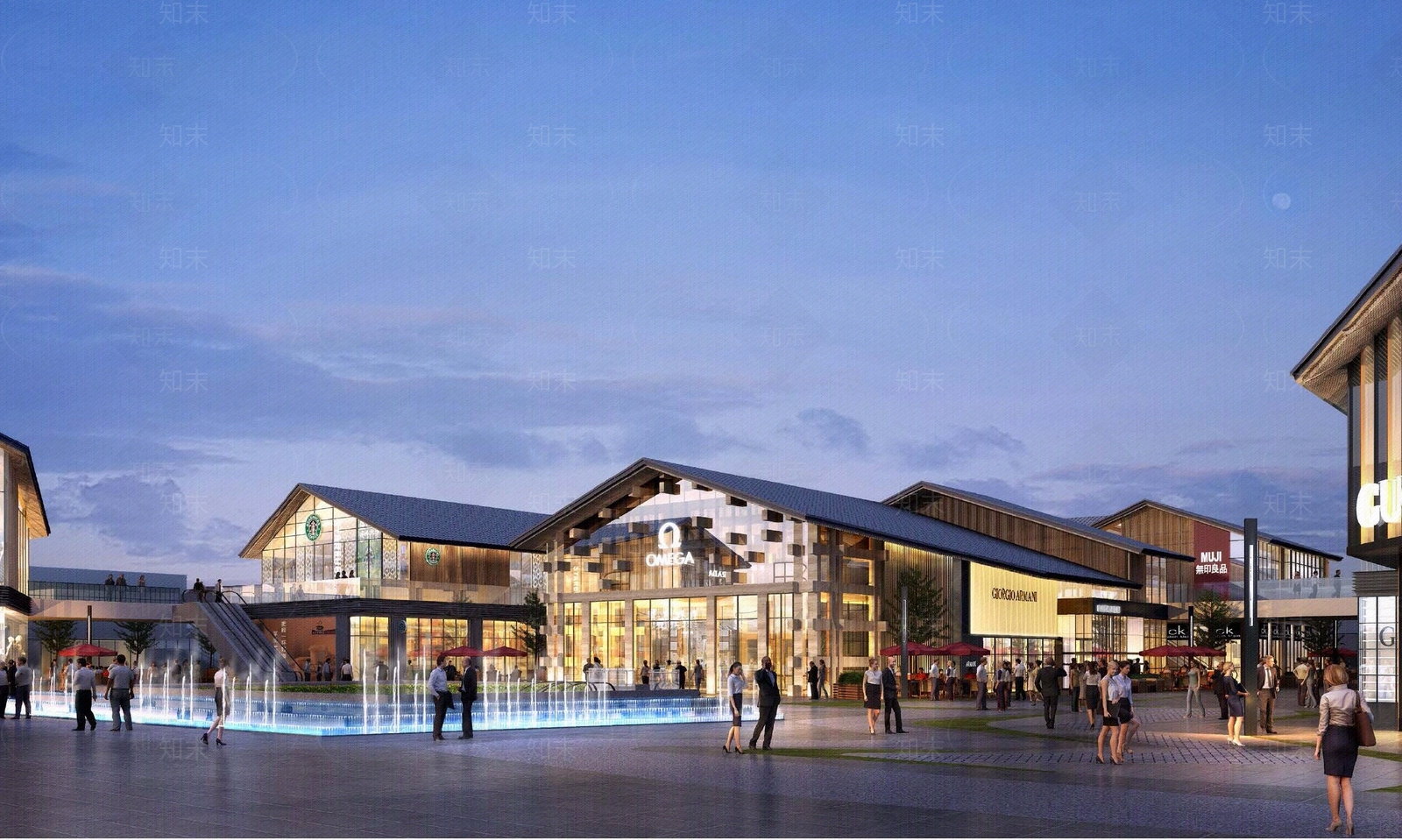 新中式中式街道外景贴图下载【ID:1194244432】