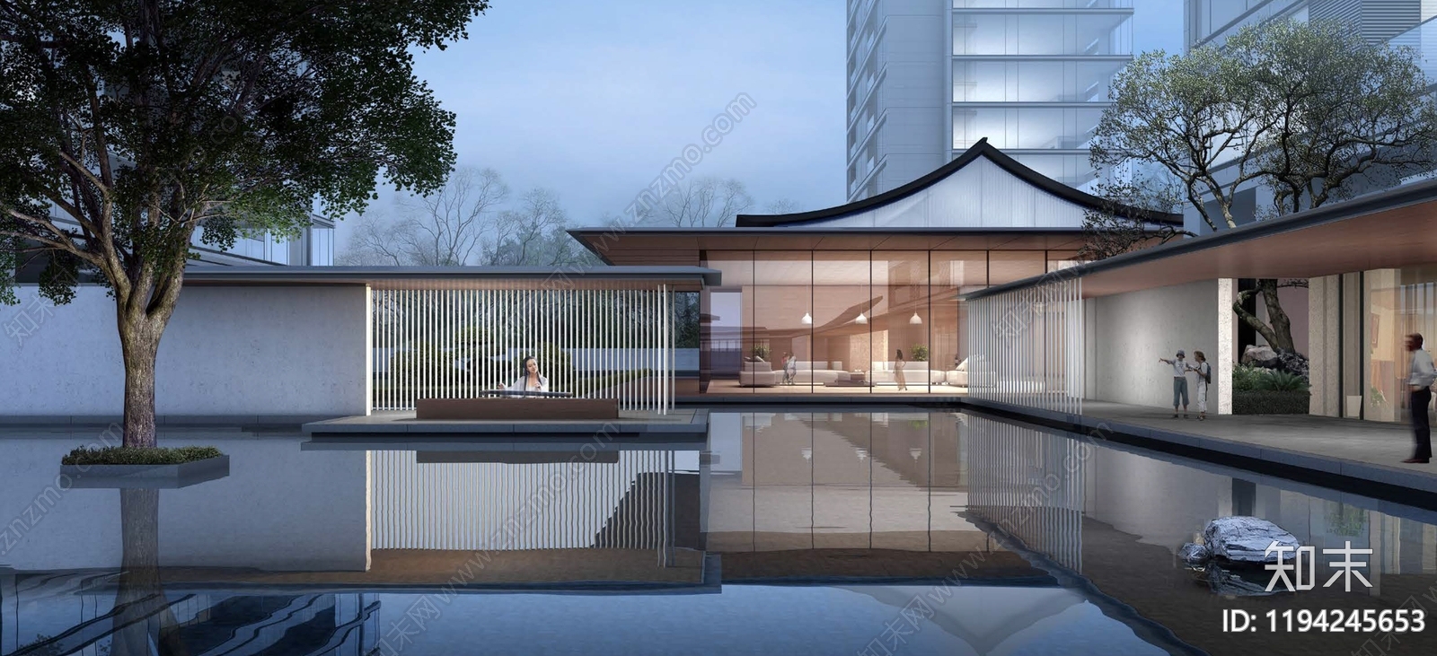 新中式现代小区建筑下载【ID:1194245653】