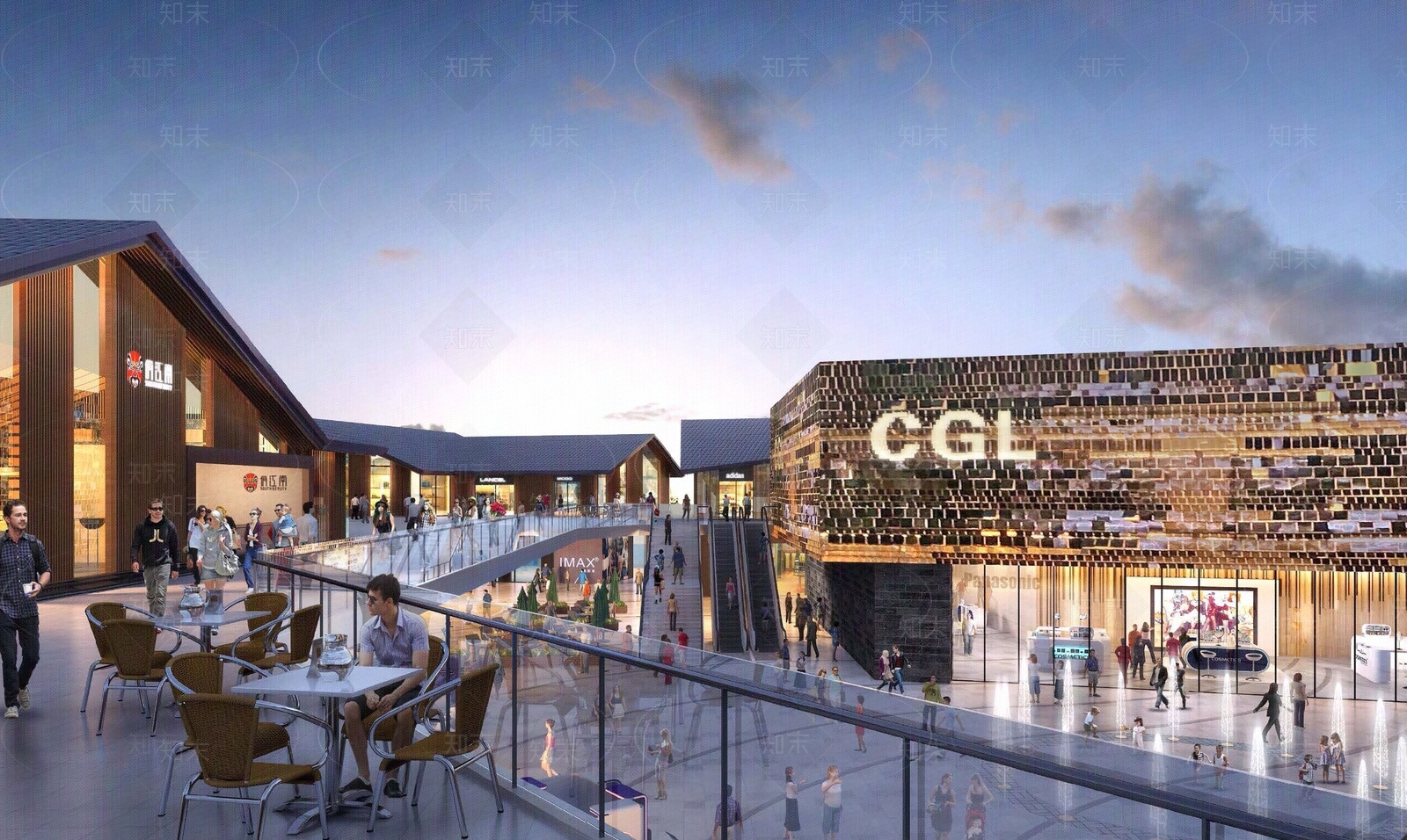 新中式中式街道外景贴图下载【ID:1194245101】