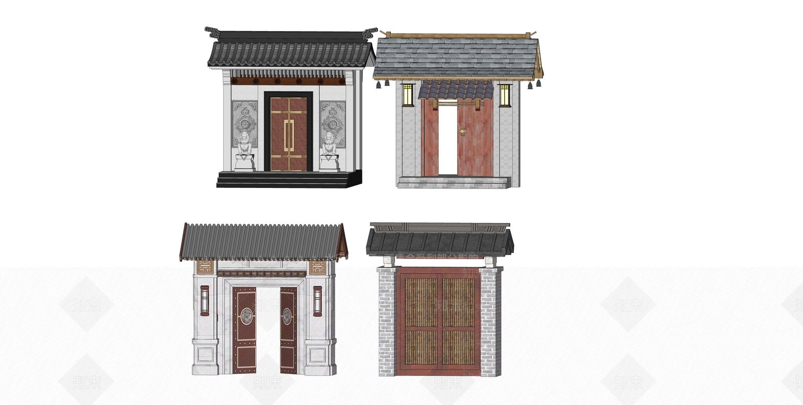 现代庭院门SU模型下载【ID:1194246569】