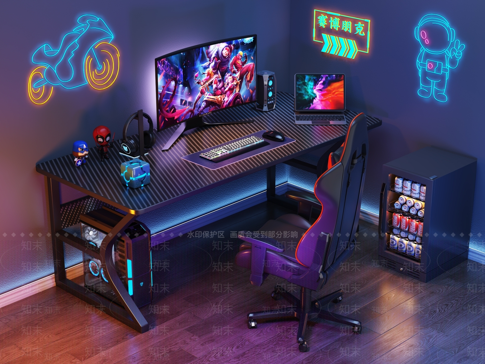 现代书桌椅3D模型下载【ID:1194251205】