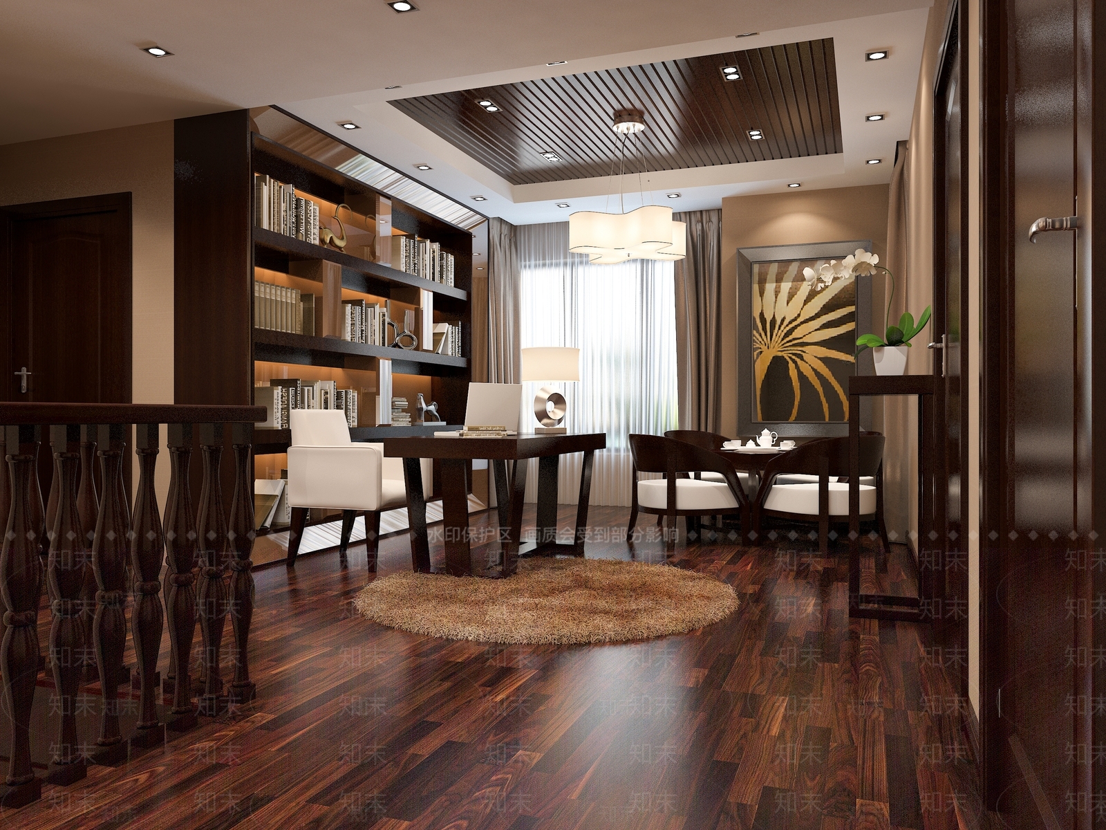 新中式中式书房3D模型下载【ID:1194248164】