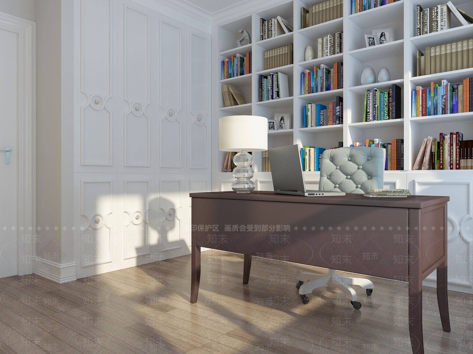 现代北欧书房3D模型下载【ID:1194248518】