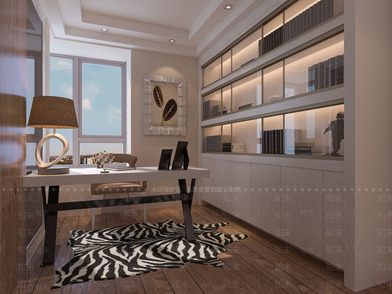 北欧原木书房3D模型下载【ID:1194249201】