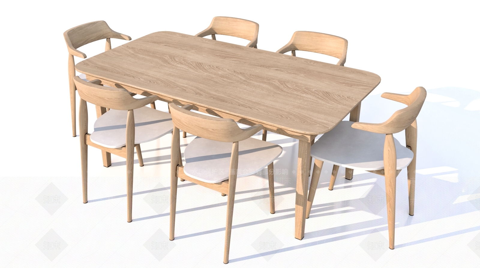 现代餐桌SU模型下载【ID:1194250291】