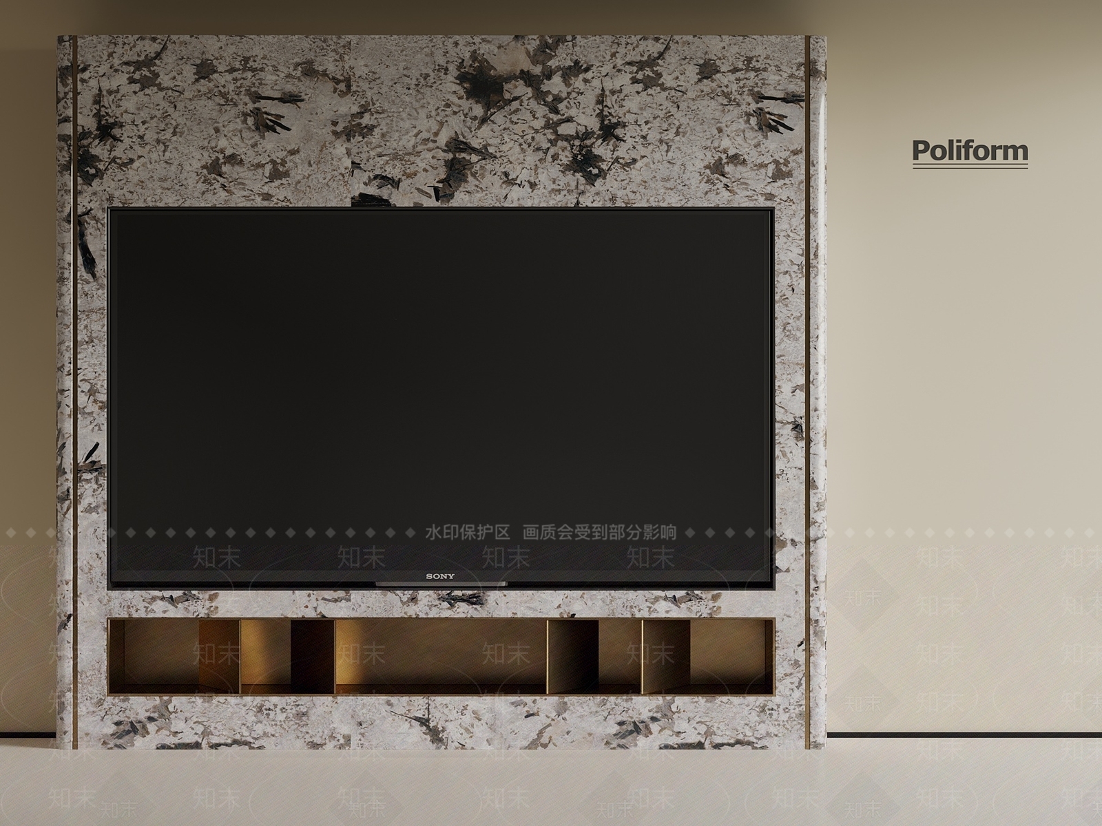 现代背景墙SU模型下载【ID:1194253258】