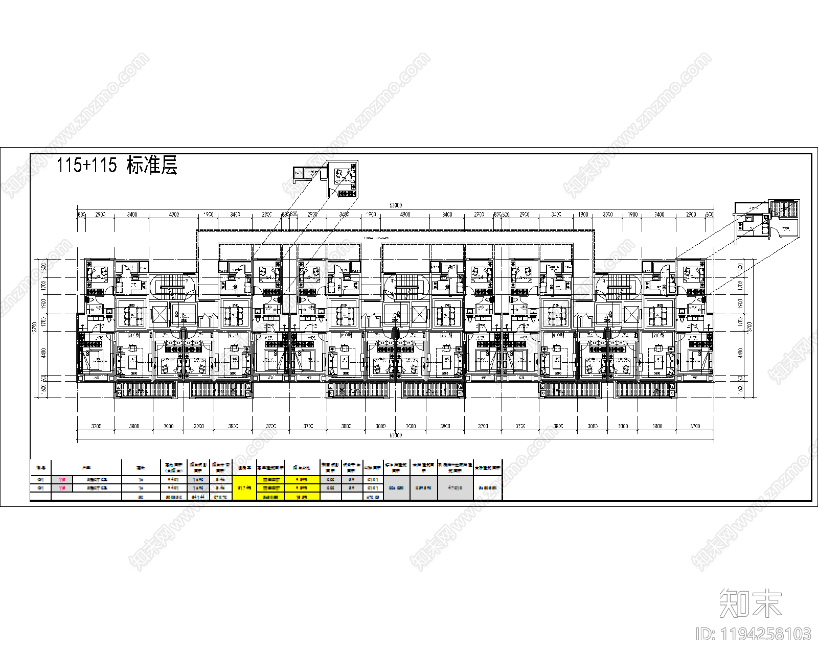 现代住宅楼建筑施工图下载【ID:1194258103】