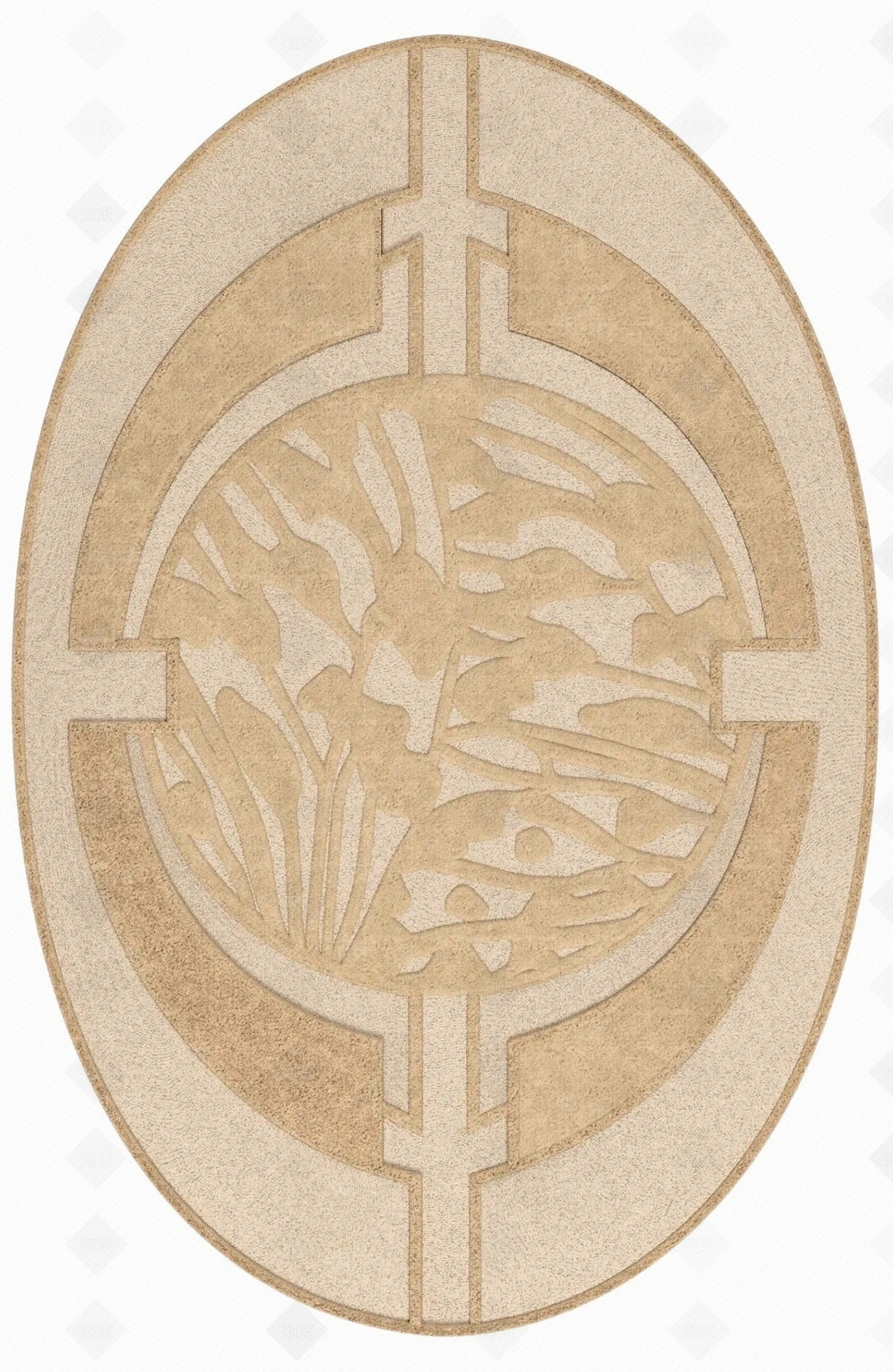 现代轻奢圆形地毯贴图下载【ID:1194261500】