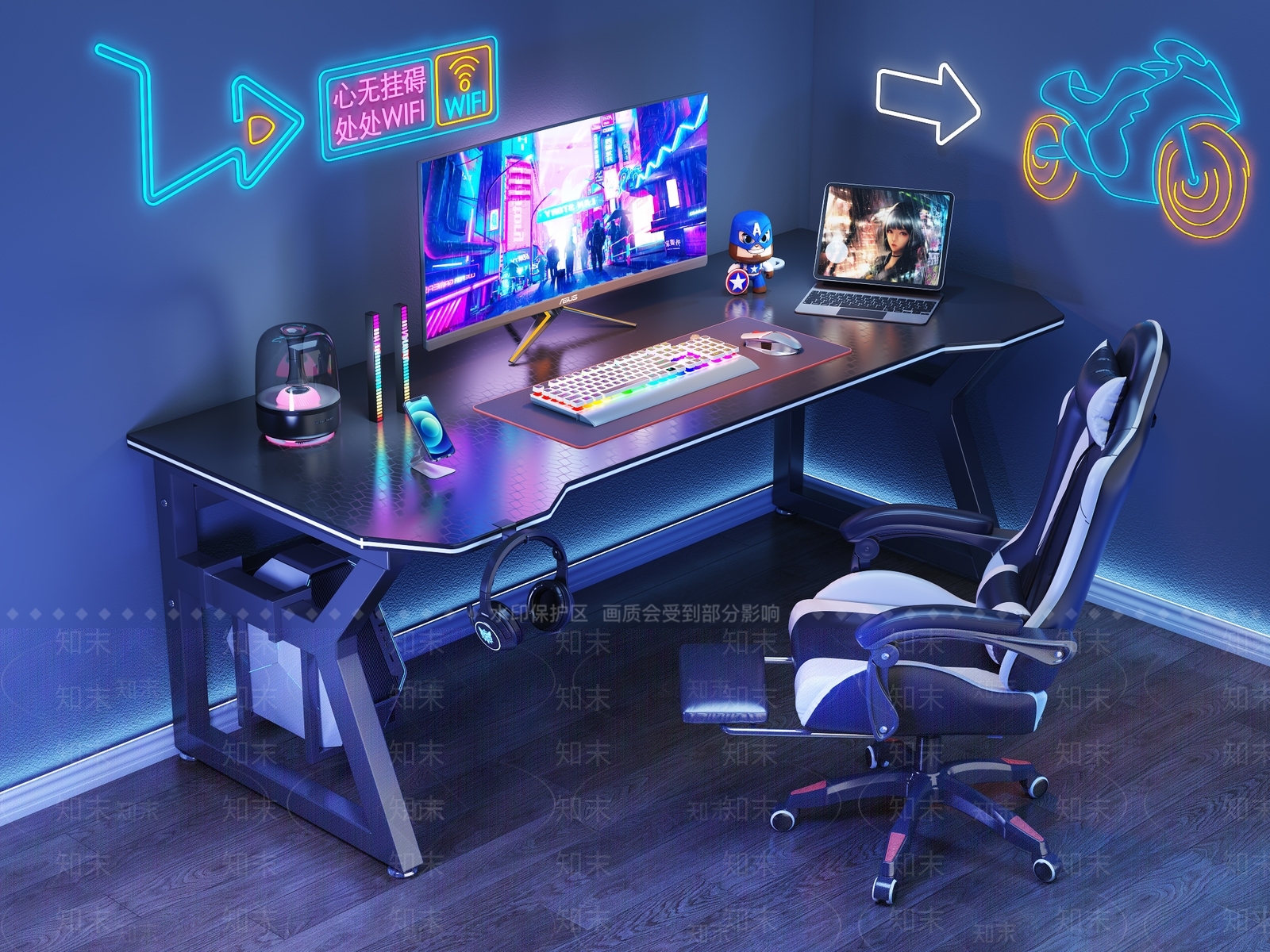 现代书桌椅3D模型下载【ID:1194260115】