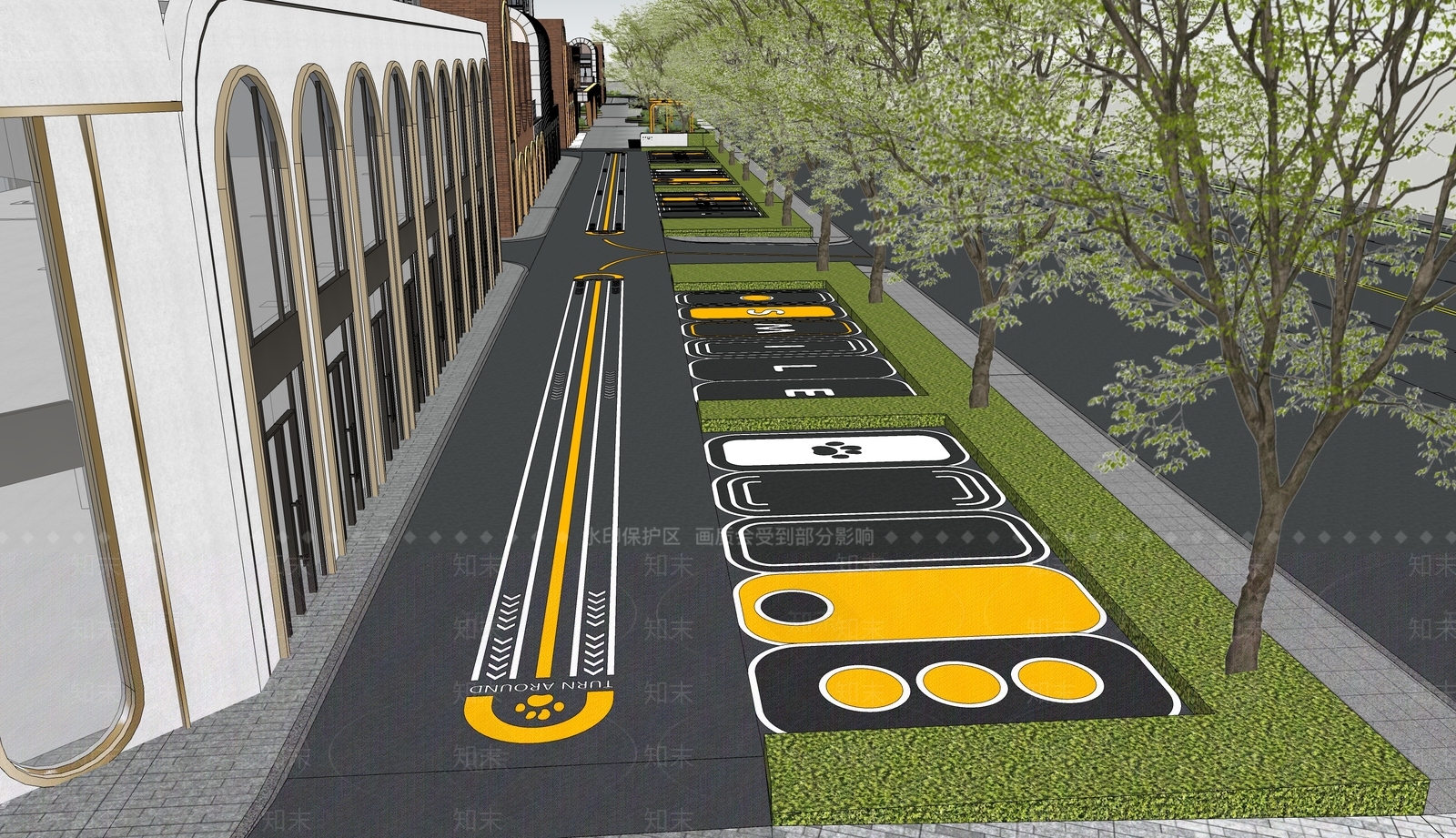 现代停车场SU模型下载【ID:1194263012】