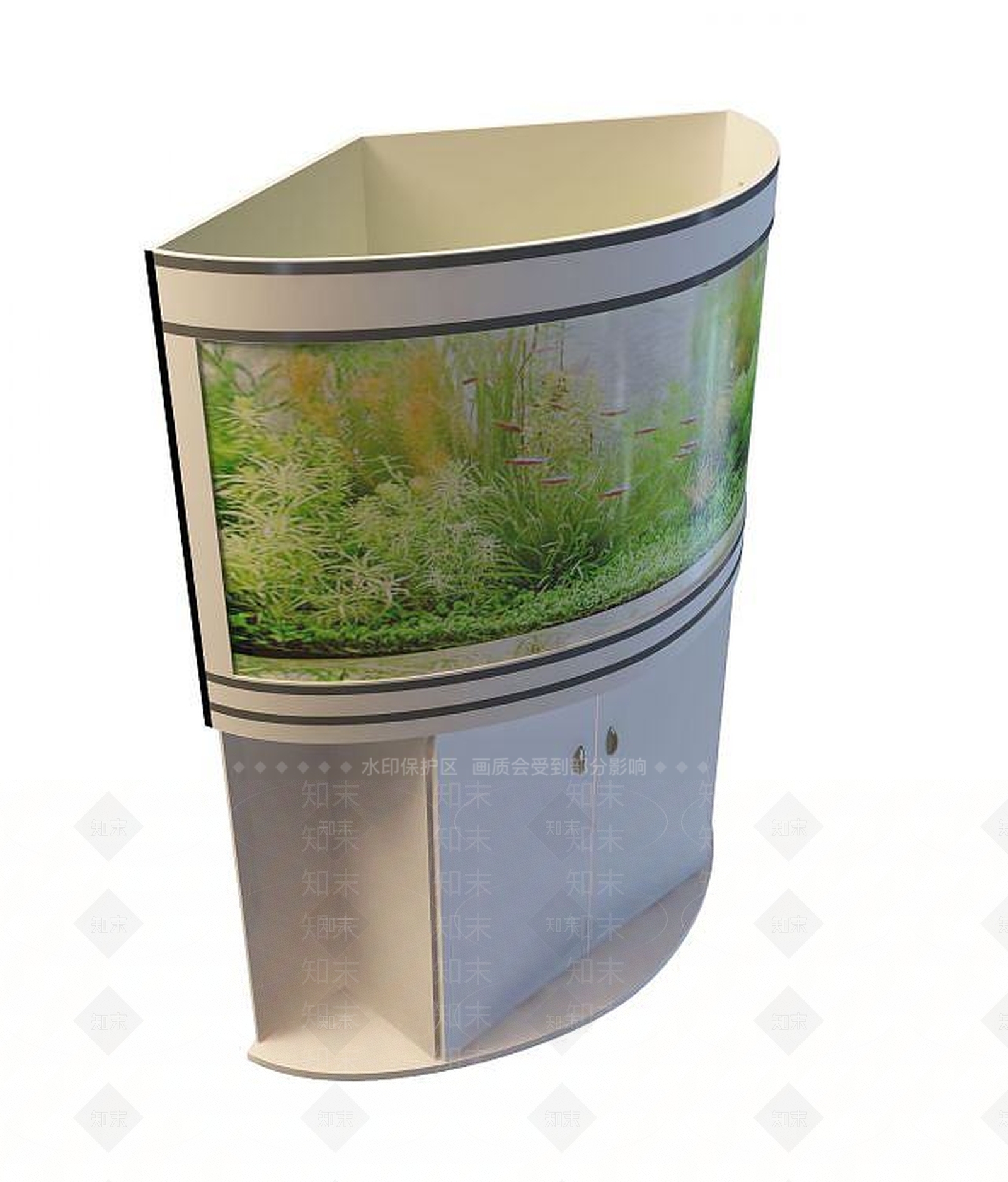 现代鱼缸3D模型下载【ID:1194266828】