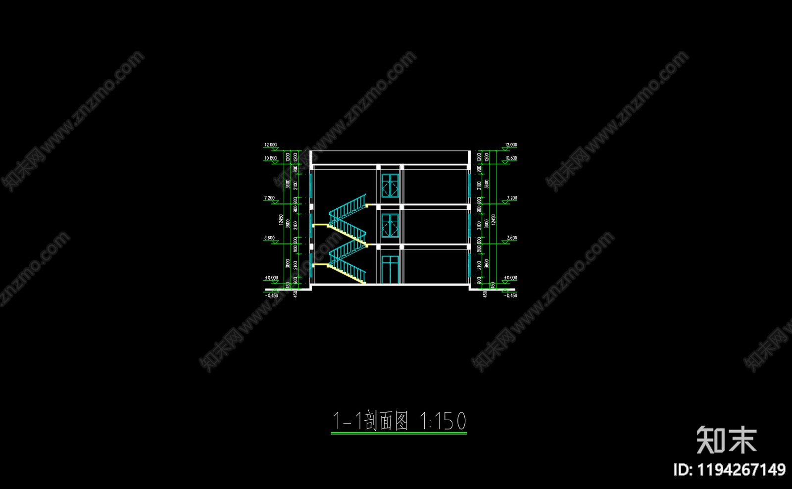 现代办公楼建筑施工图下载【ID:1194267149】