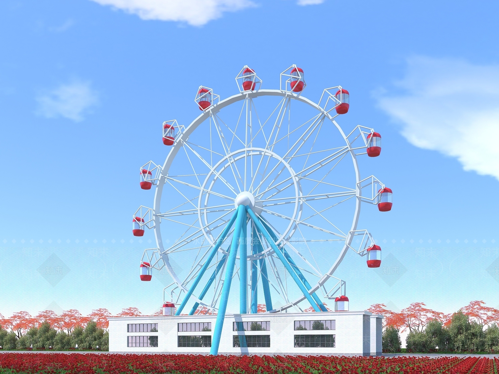 现代摩天轮3D模型下载【ID:1194267850】