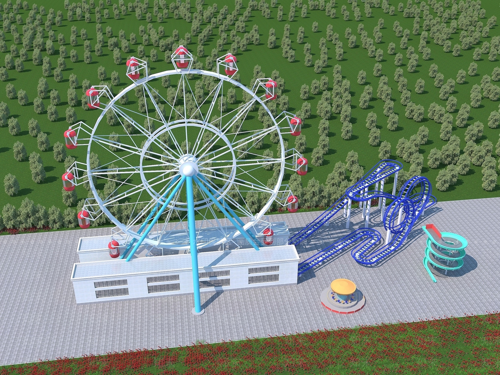 现代摩天轮3D模型下载【ID:1194268066】