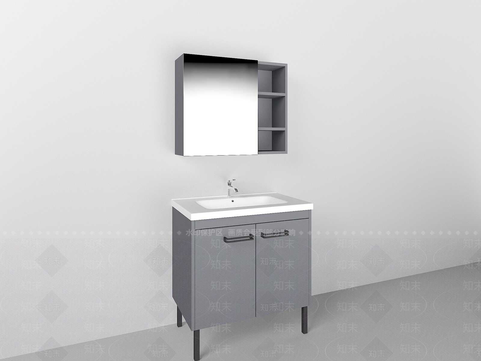 现代浴室柜3D模型下载【ID:1194269002】
